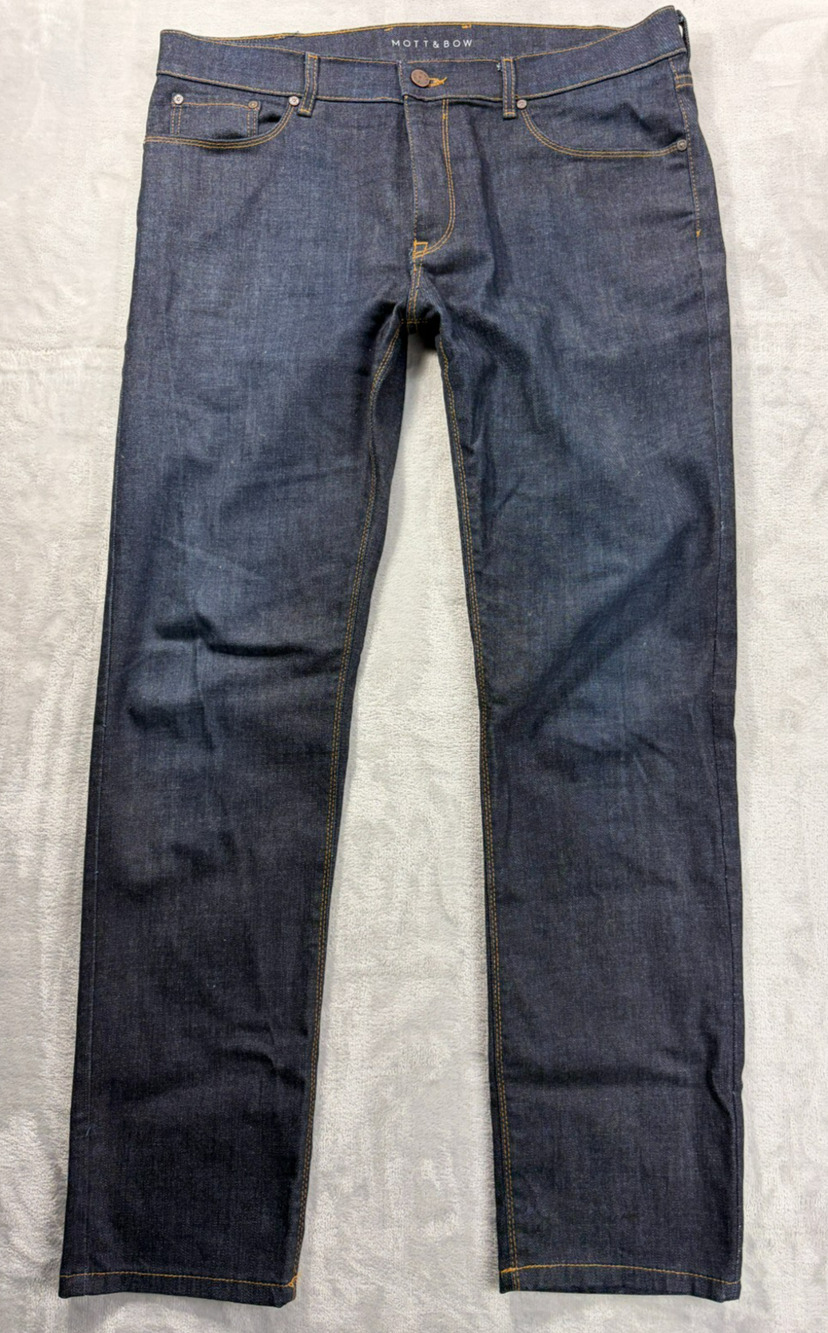 Mott And Bow Crosby Jeans Slim Dark Blue Men's 35x32 Stretch Denim Medium Weight
